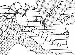 Lingue del nord dell'Italia, circa 390 a.C.